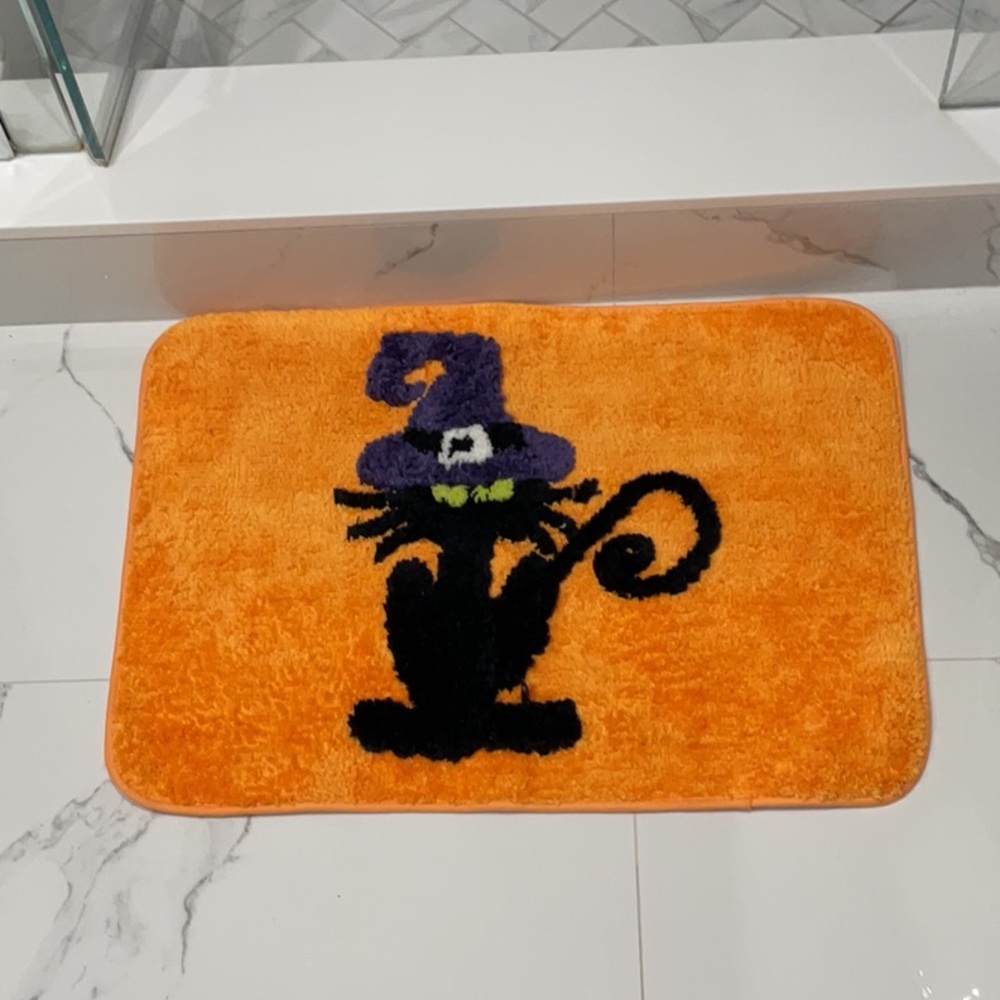 Halloween Cat Bath Mat